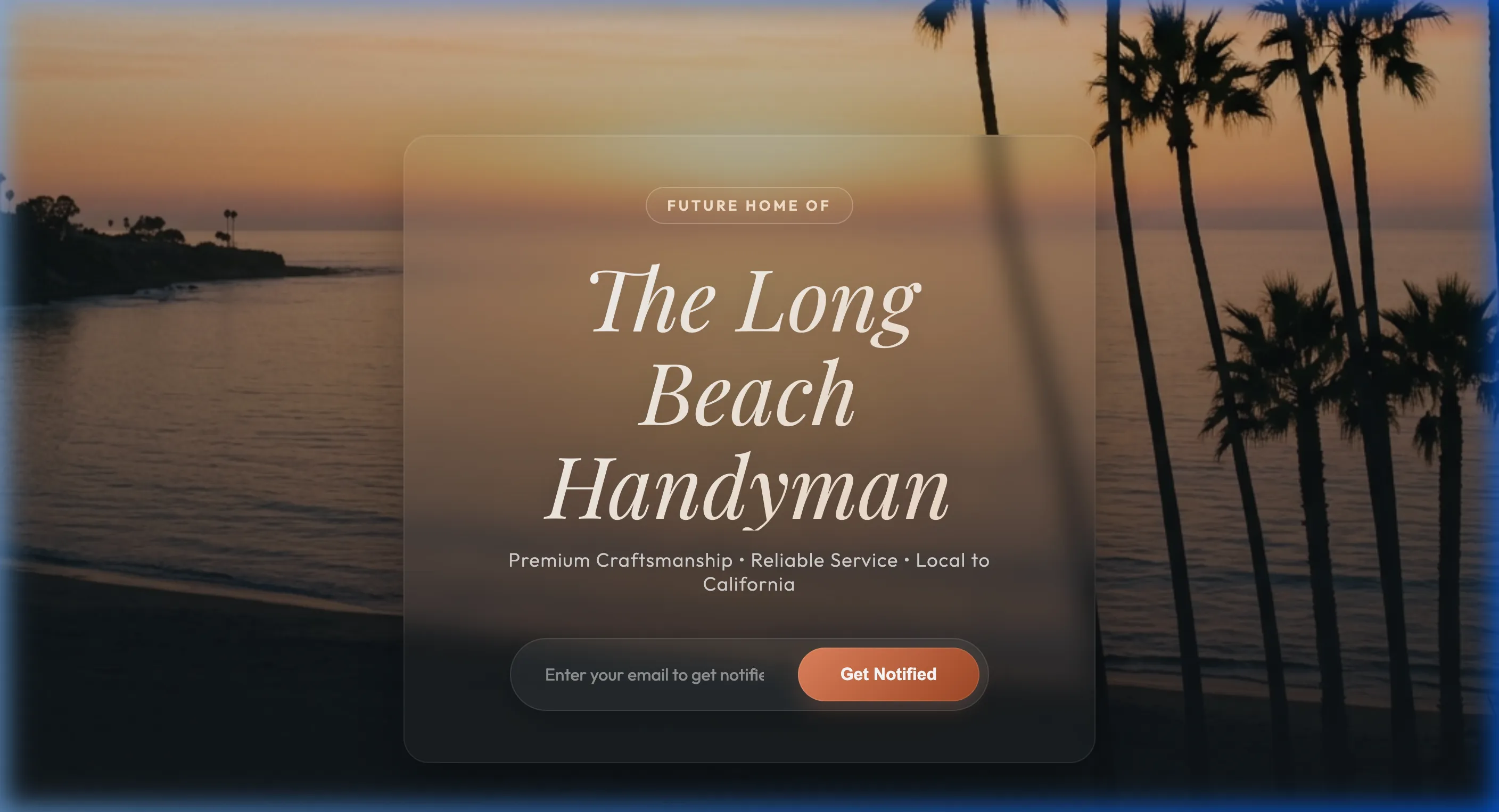 Custom handyman website design for The Long Beach Handyman — a client build by Designed by Anthony featuring local SEO, lead capture, and mobile-friendly responsive design